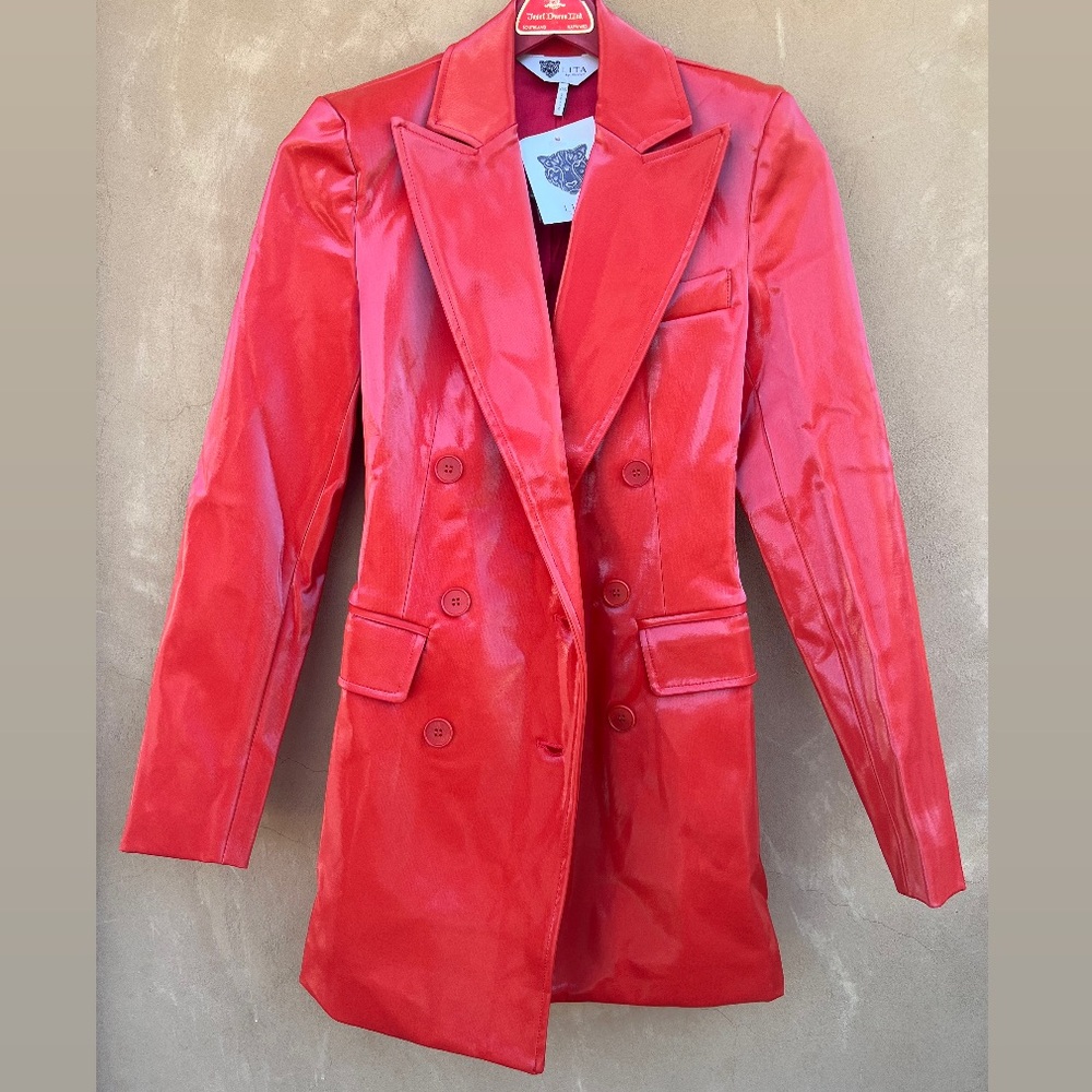 NWT LITA by Ciara Red Orange Blazer size XXS